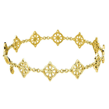 Solid Gold Jewelry Celtic Four-Point Knot Link Bracelet GTBG579 - Jewelry